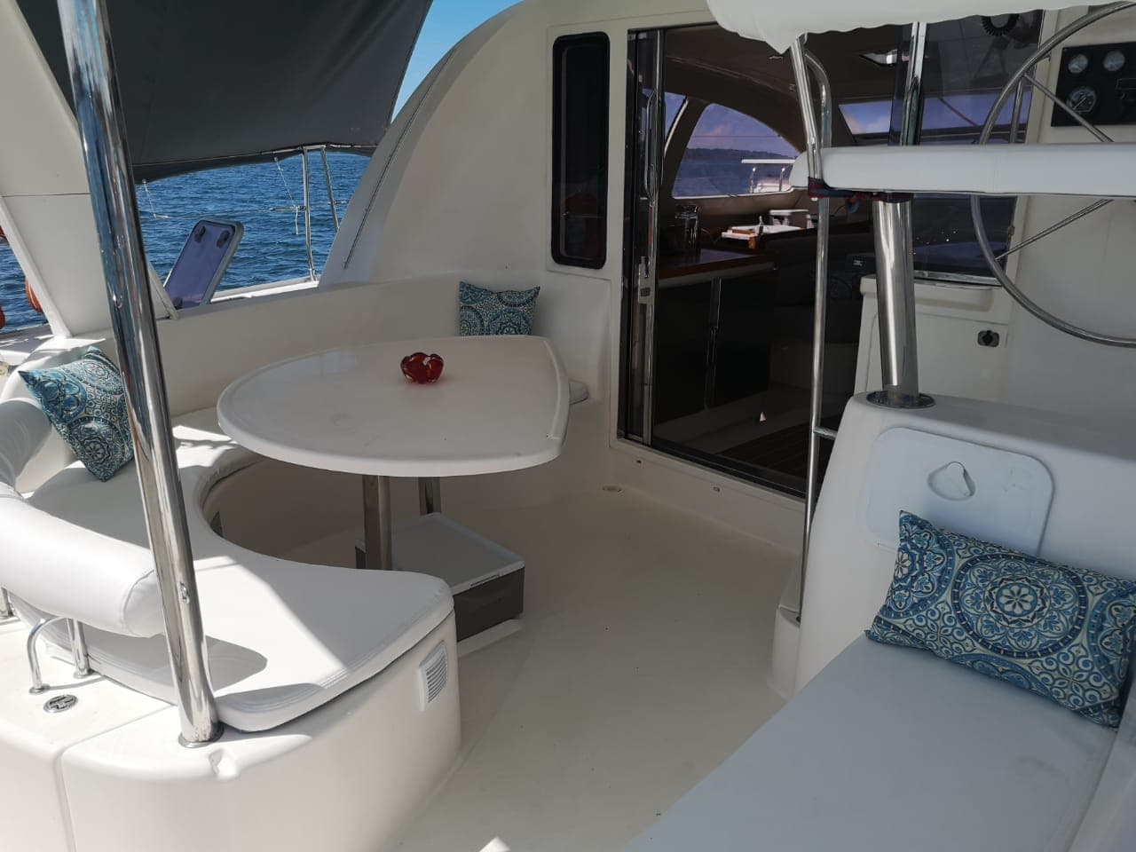 Aventura, our original catamaran — spacious, comfortable, ready for anything.
